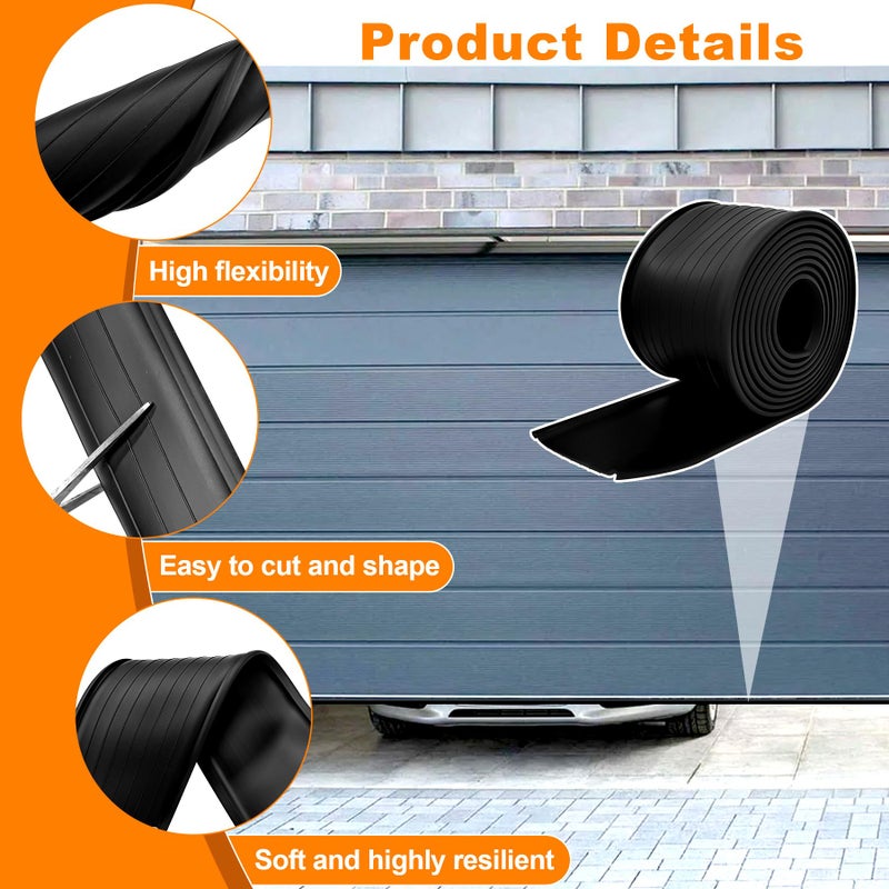 Earthtec Garage Door Seals - 9 FT Fit for Clopay Single Slot Garage Door Rubber Bottom Weather Seal Replacement Weatherproof Weather Stripping - Image 3